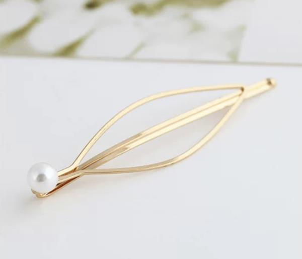 Gold Leaf Pearl Hair Pin