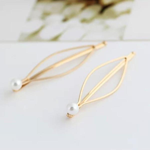 Gold Leaf Pearl Hair Pin