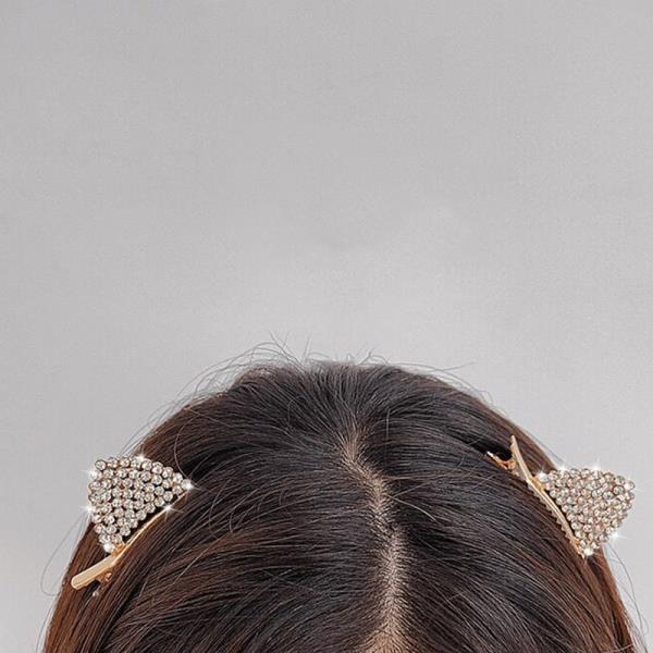 Crystal Cat Kitty Ear Hair Pin