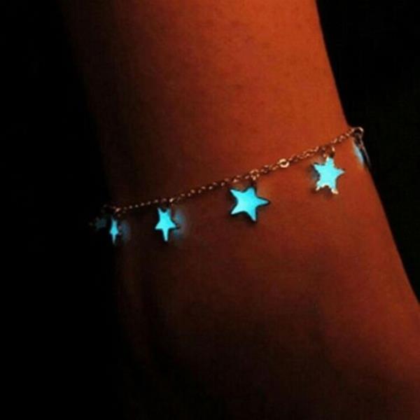  Blue Luminous Star Chain Anklet