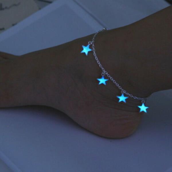  Blue Luminous Star Chain Anklet