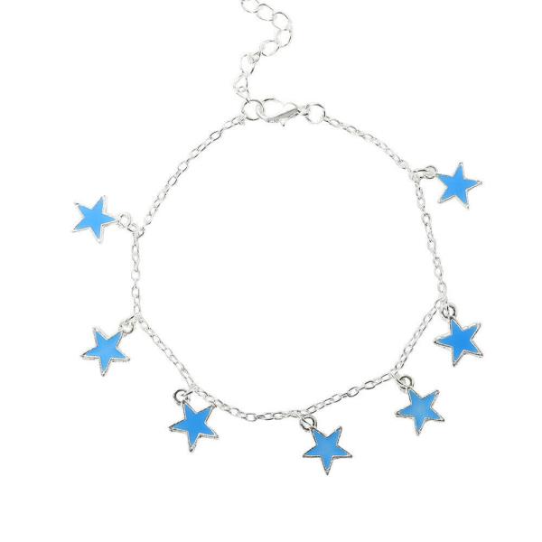  Blue Luminous Star Chain Anklet