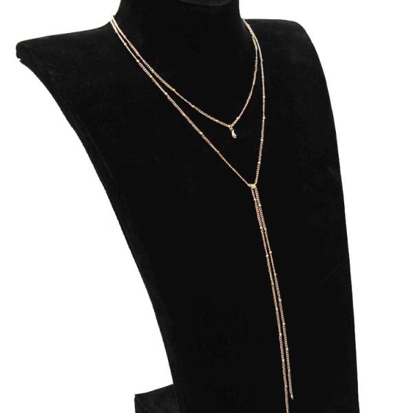 Gold Double Layer Beads Necklace