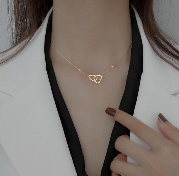 Double Hearts Choker Necklace