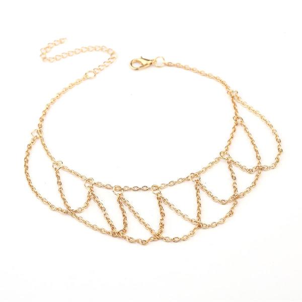 Gold Multi Layer Chain Anklet