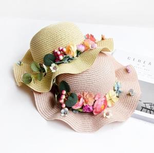 Pink Flower Kids Sun Hat