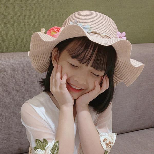 Pink Flower Kids Sun Hat