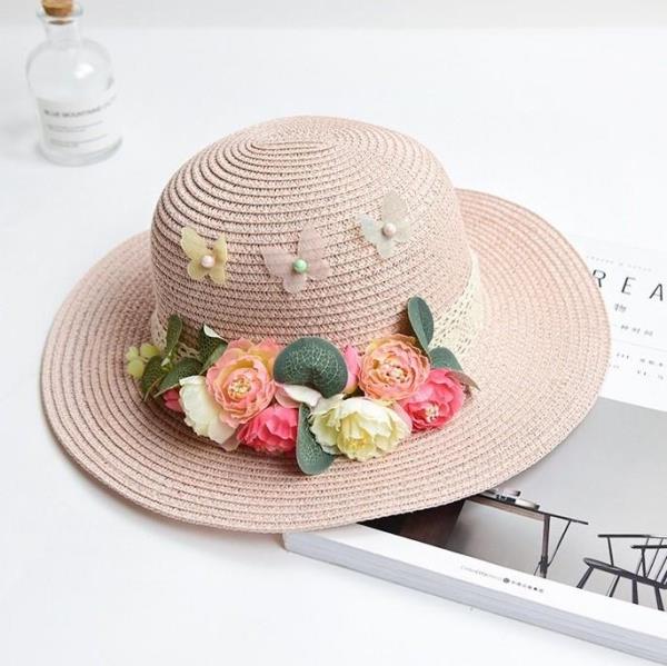 Pink Flower Kids Sun Hat