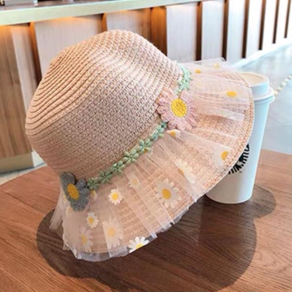 Pink Flower Kids Sun Hat