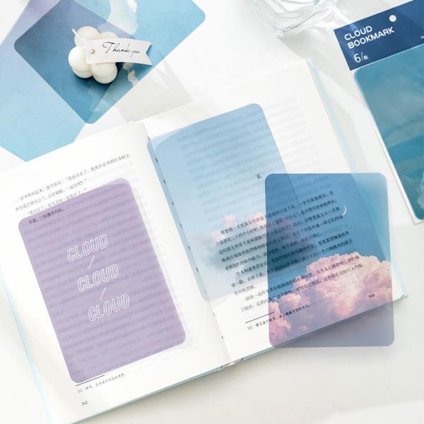 6 Pcs Transparent Sky Bookmarks