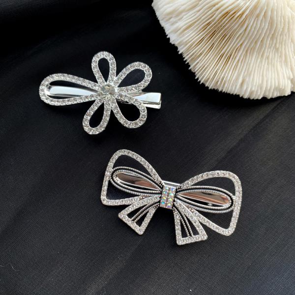 5 Crystal Silver Star Hair Pins