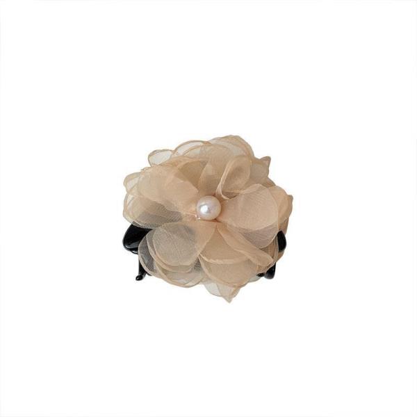 Chiffon Flower Bow Crab Jaw