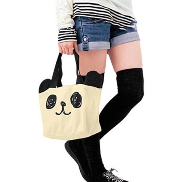 Cartoon Panda Canvas Small Handbag