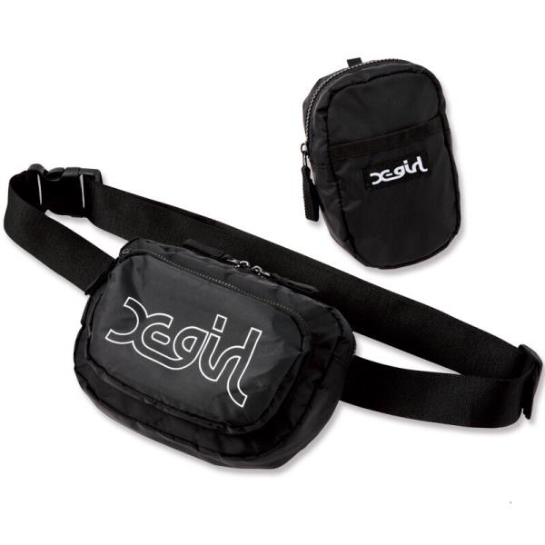 2 Pcs Black Chest Waist Bag Purse Set