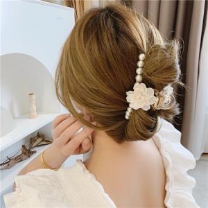 1 Pc Elegant Faux Multi Pearl Bow Hair Large Claw 