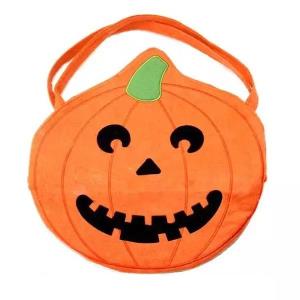 Cartoon Orange Pumpkin Felt Tote