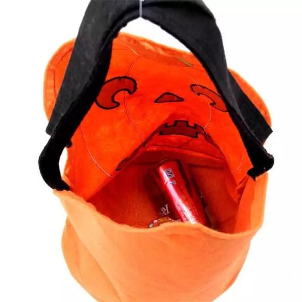 Cartoon Orange Pumpkin Felt Tote