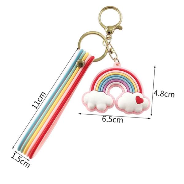 Cartoon Rainbow Bell Keyring