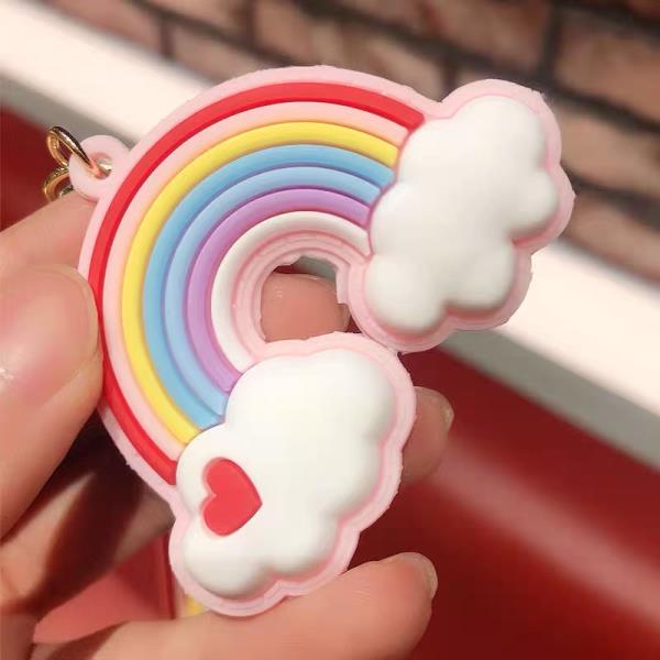 Cartoon Rainbow Bell Keyring