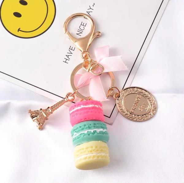 Paris Tower Macaron Keychain Bag Decoration