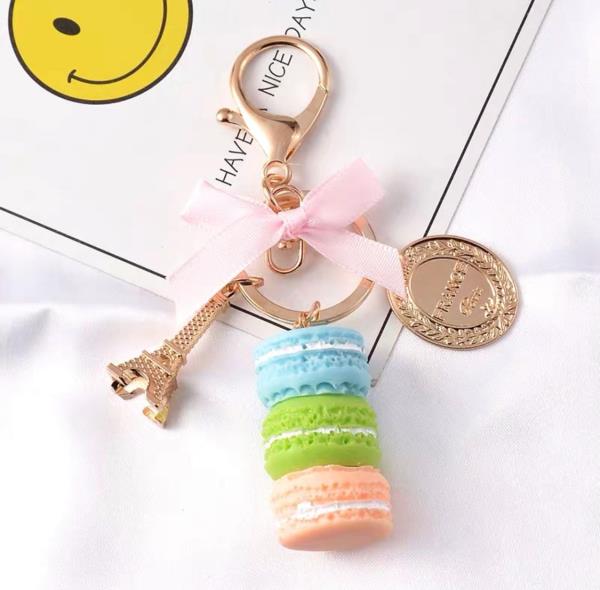 Paris Tower Macaron Keychain Bag Decoration