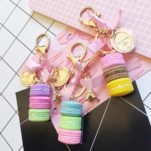 Paris Tower Macaron Keychain Bag Decoration