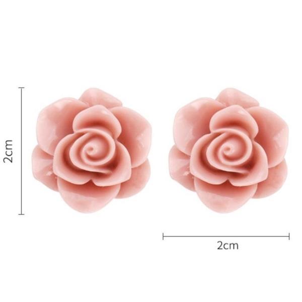 Pink Acrylic Rose Studs