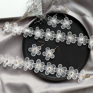 Silver Shiny Rhinestone Flower Jewellery Set