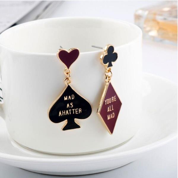 Cartoon Poker Asymmetry Earrings