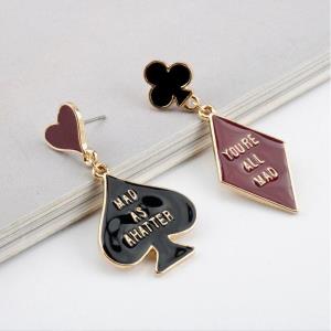 Cartoon Poker Asymmetry Earrings