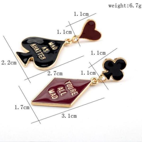 Cartoon Poker Asymmetry Earrings