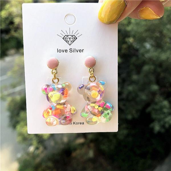 Cartoon Jelly Bear Pendant Earrings