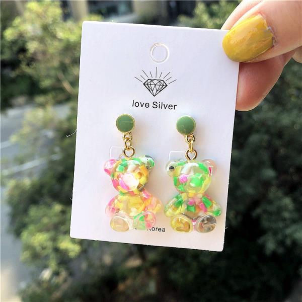 Cartoon Jelly Bear Pendant Earrings