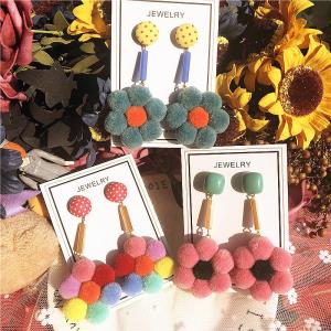 Cashmere Sunflower Drop Earrings