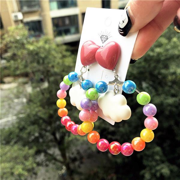 Cartoon Rainbow Ring Earrings