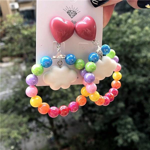 Cartoon Rainbow Ring Earrings