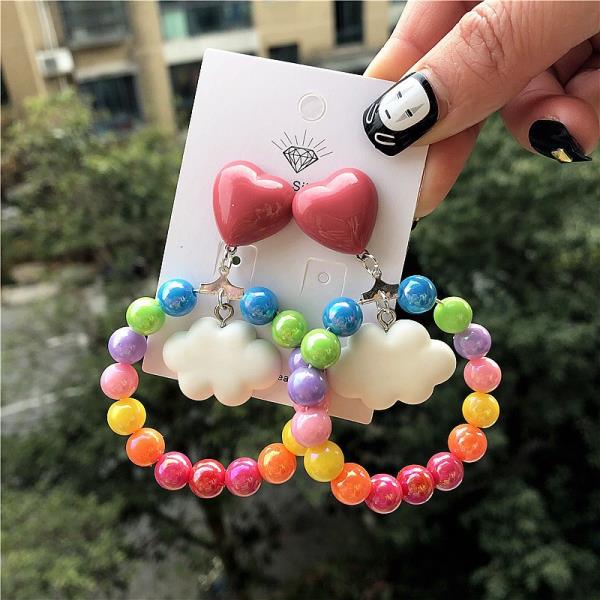 Cartoon Rainbow Ring Earrings