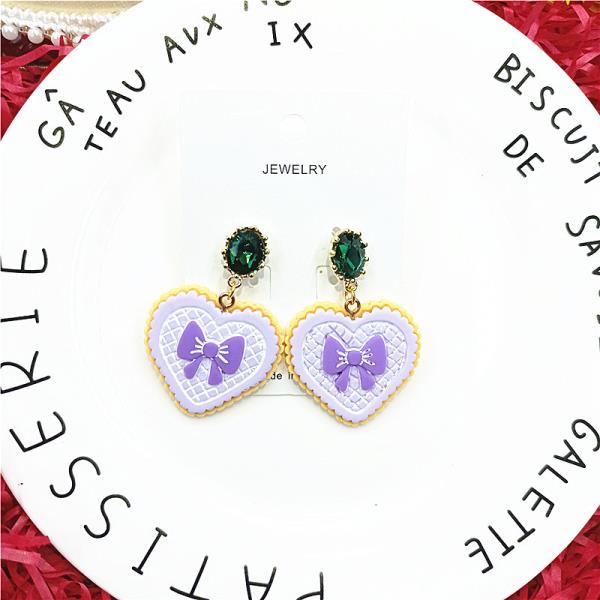 Cartoon Heart Cookie Earrings