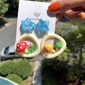 Cartoon Creamy Strawberry Bow Dangle Earrings