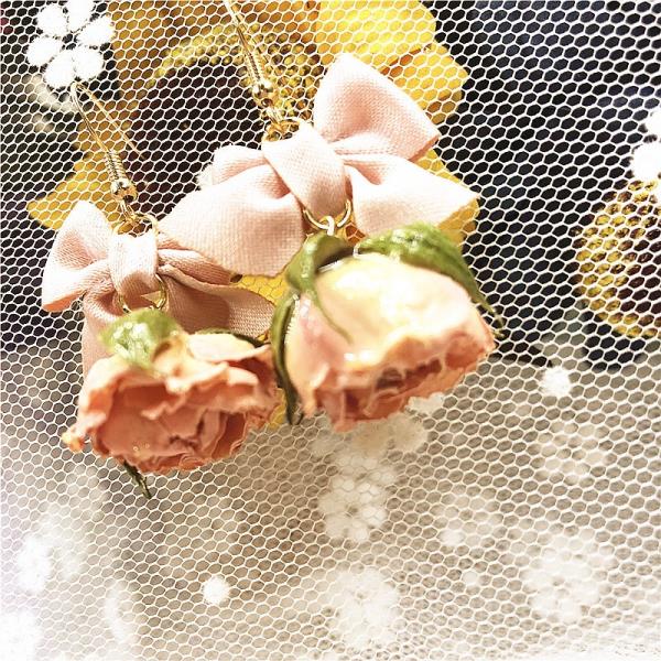 Fairy Pink Dried Flower Resin Earrings