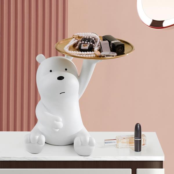 White Polar Bear Figurine Decoration Plate