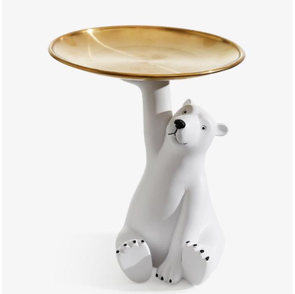 White Polar Bear Figurine Decoration Plate