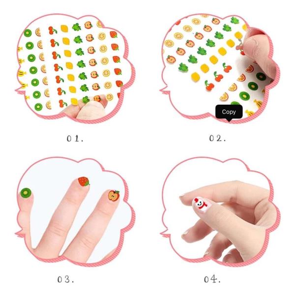 Kids Waterproof Nail Decal Transfer Stickers