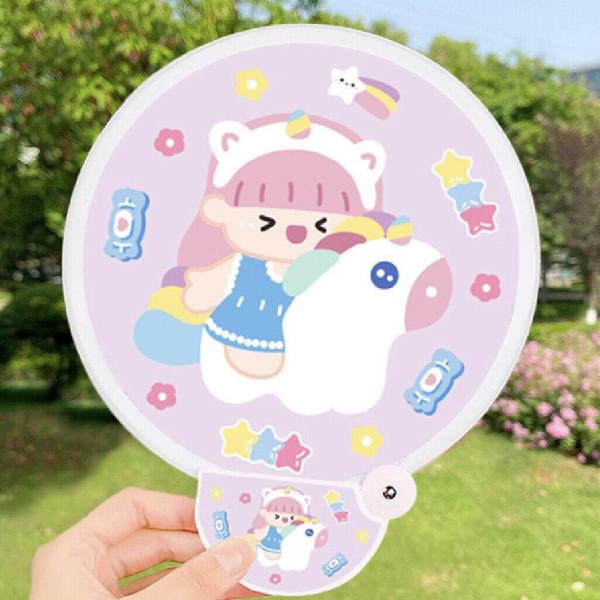 Cartoon Portable Round Handhold Fan