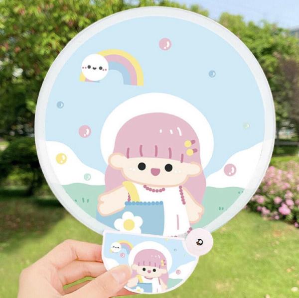 Cartoon Portable Round Handhold Fan