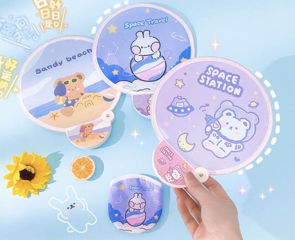 Cartoon Portable Round Handhold Fan