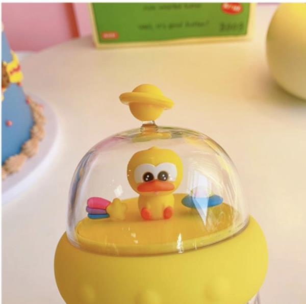 3D Yellow Duck Figurine Milk Water Bottle