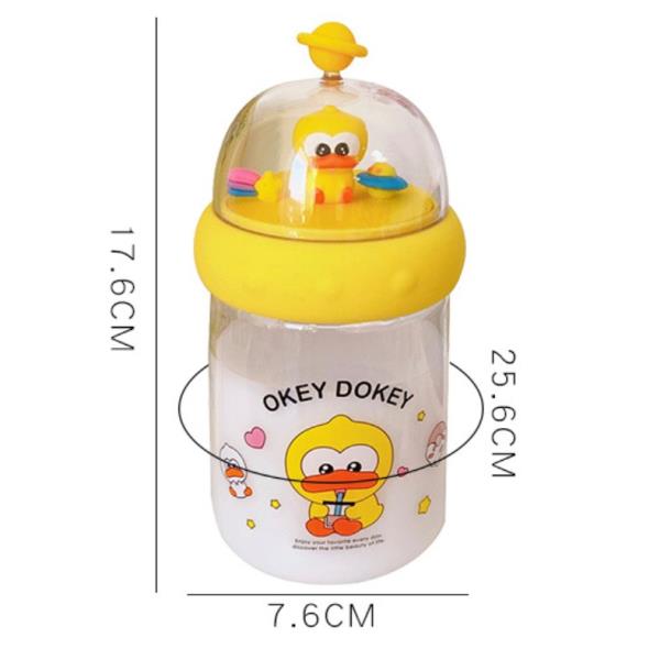 3D Yellow Duck Figurine Milk Water Bottle