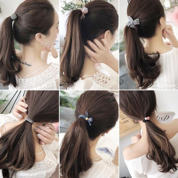 12 Pcs Lady Lace High Elastic Hair Ties