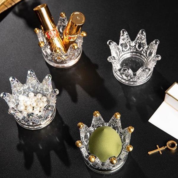 Crystal Glass Crown Candle Holder